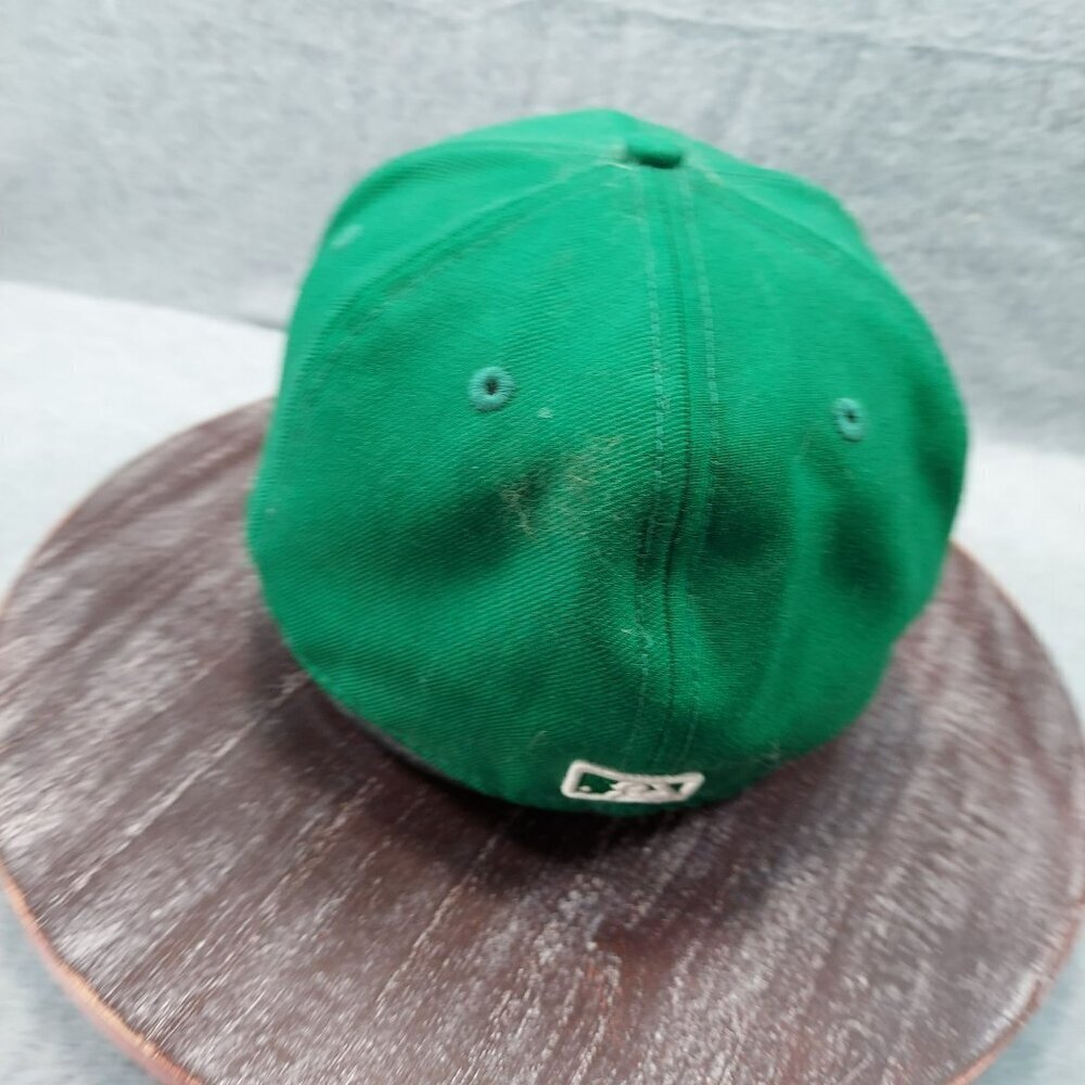 New Era Green Atlanta Braves Fitted Cap With White "A" Logo 7 1/8 - Picture 4 of 13